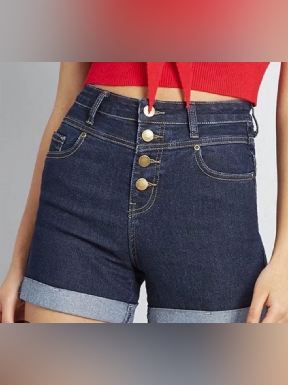 Modcloth Women's High Waisted Shorts, Size 8, Color Dark Washed Blue